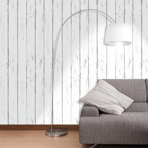 Orgrimmar 236"x17.8" Ivory Wood Peel Vinyl Stick Wallpaper Roll Removable by Orgrimmar