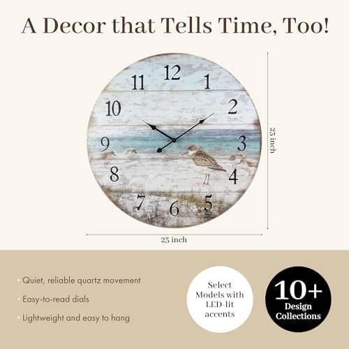 Young's Inc Wood Sand Piper Wall Clock - Image 3