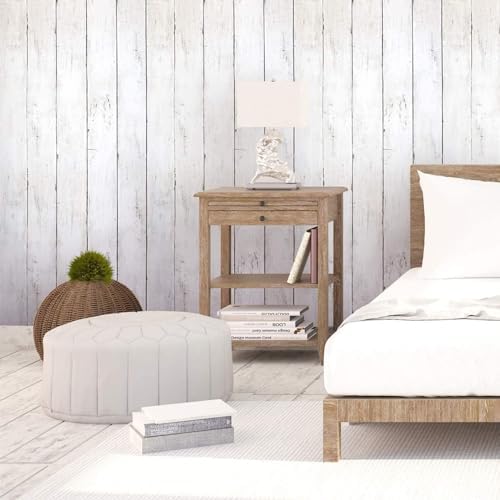 Abyssaly White Wood Shiplap Peel and Stick Wallpaper Farmhouse Wallpaper - Image 5