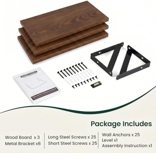 Floating Shelves, 8 Inch Deep Rustic Book Shelf - Image 3