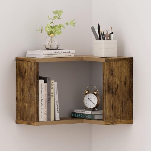 Floating Corner Shelf, 2-Tier Floating Shelf by Atoping
