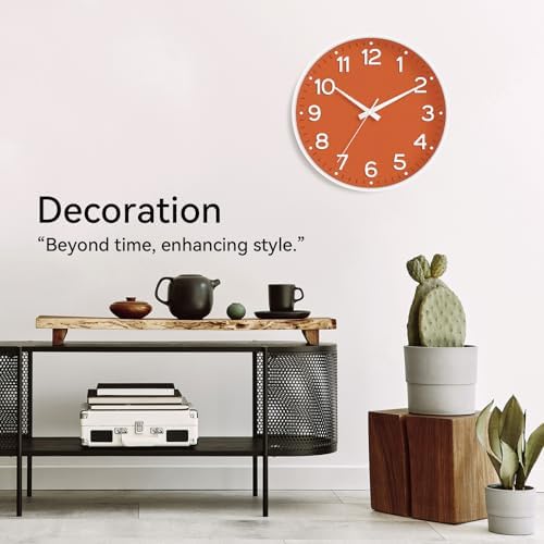 Roymnie 8 Inch Wall Clock, Battery Operated Silent Non Ticking Analog - Image 5