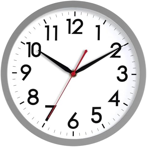 AKCISOT 10 Inch Wall Clock, Silent Battery Operated Analog Clock by Akcisot
