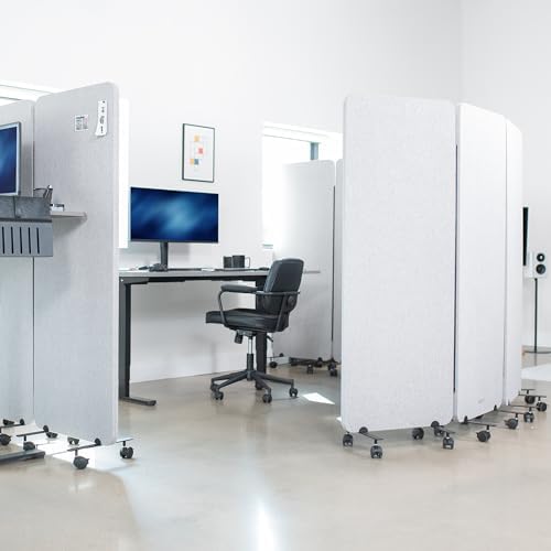 VIVO Freestanding 72 x 66 inch Privacy Panel, Mobile Cubicle Divider, x3 24 - Image 2