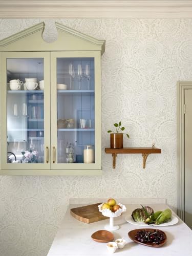 Ismoon Green Peel and Stick Wallpaper Boho Floral Contact Paper 17.3x393in - Image 3