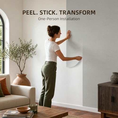WADILE Peel and Stick Concrete Wall Panels, 11.8" x 23.6" PVC Faux Cement Wall - Image 3