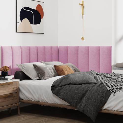 IFNOW Wall Mounted Headboard, Peel and Stick Panels, Light Pink - Image 3