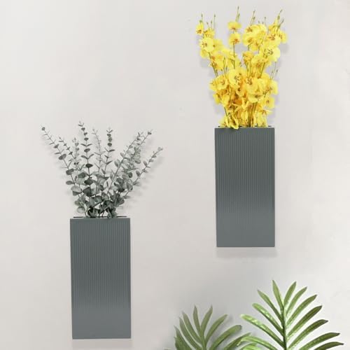 Wood Wall Planter Set of 2, Modern Wall Hanging Decor Pocket Planter - Image 4