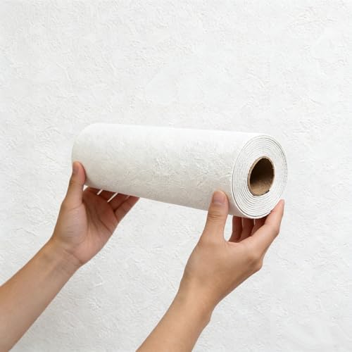 Peel and Stick White 3D PVC Wall Panels Roll, Thick Wallpaper 15.7"x118.1" by HXHMH