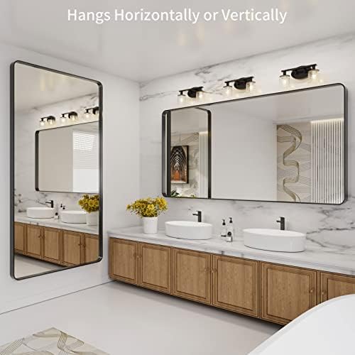 LOAAO 72X36 Inch Black Bathroom Mirror Metal Framed - Image 3