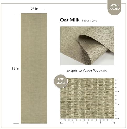 GoDear Design Faux Grasscloth Wallpaper, Oat Milk - Image 3