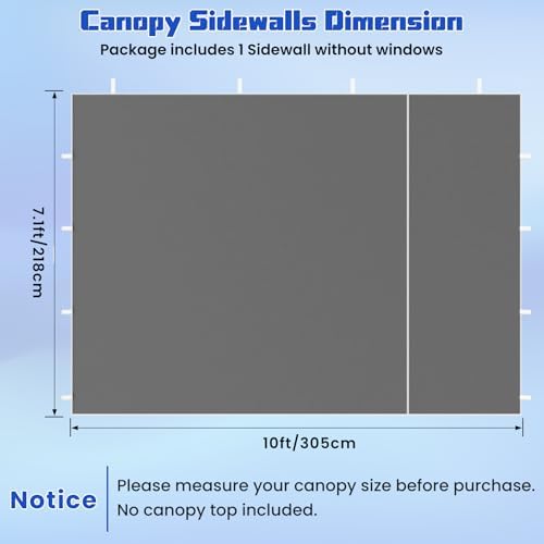 10x10 Canopy Sidewalls, UV Protection, Waterproof, Zipper Sidewall - Image 7