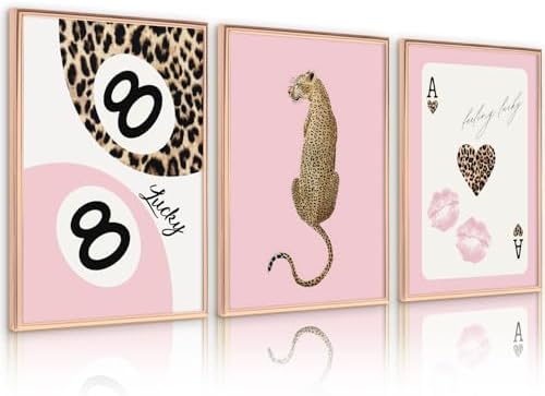 Cheetah Trendy Wall Art Preppy Leopard Canvas Print Cheetah Room Wall Decor 8 by Unknown