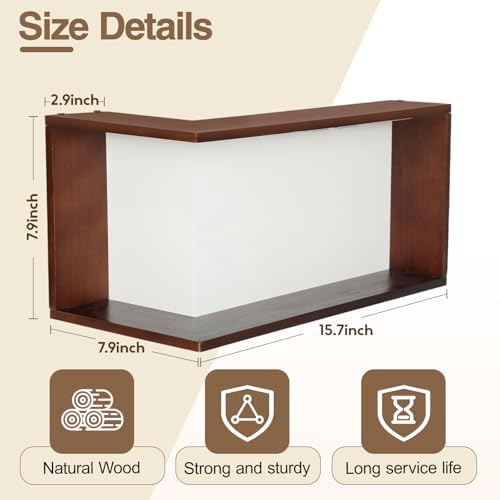 Ebrima Floating Corner Shelf, Wooden Wall Mounted Corner Display Shelf - Image 2