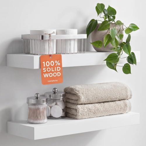 Homeforia 20 Inch Floating Shelves, High-End Solid Pine Wood by Homeforia