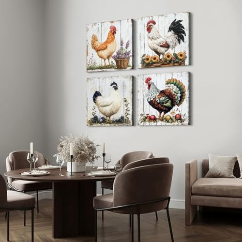Large Kitchen Canvas Wall Art Rooster Pictures Wall Decor - Image 6
