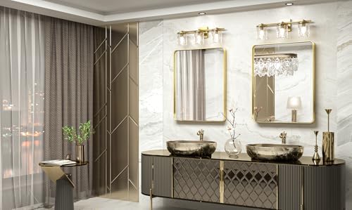 TokeShimi Bathroom Mirror for Wall 24 x 30 Inch Gold Brushed Brass Metal - Image 2