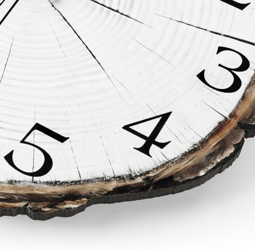 Lafocuse 12 Inch White Wooden Rustic Wall Clock - Image 6