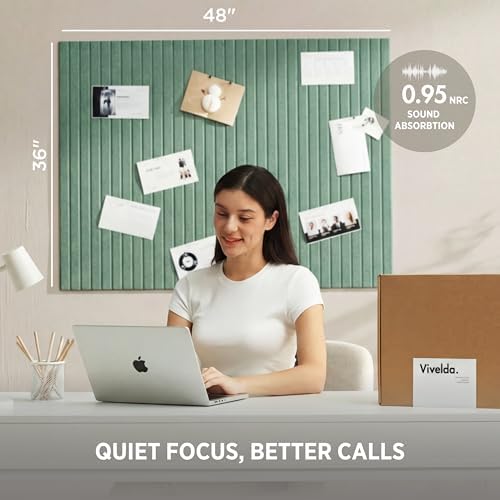 VIVELDA Felt Bulletin Board Tiles 48"x36" - Image 5