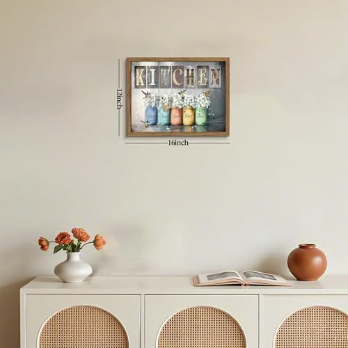 Framed Vintage Kitchen Canvas Wall Art, Retro Letter Signs - Image 4