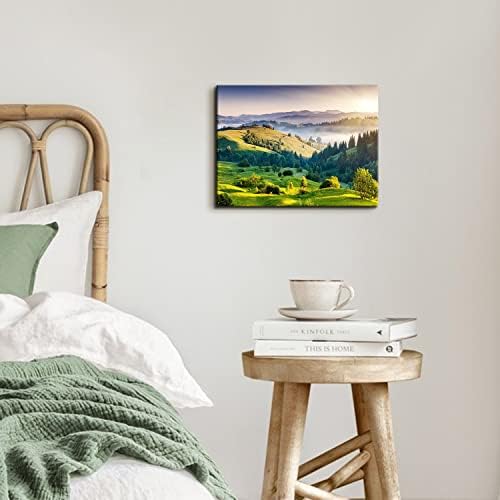 Green Mountain Wall Art Sunrise Nature National Park Landscape Canvas Prints - Image 2