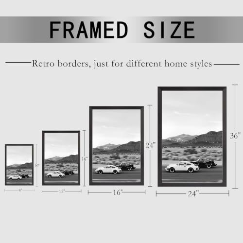 Retro Black And White Car Poster Supercar Canvas Wall Art Luxury Car Lover - Image 2