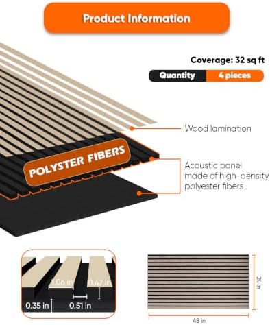 IZODEKOR Self-Adhesive Wall Panels, Acoustic Wood Panels, 3D Peel and Stick - Image 2