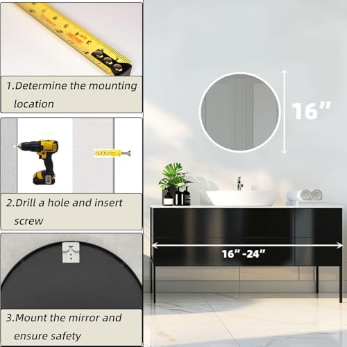 Round Bathroom Mirror, Circle Mirror, 1 Pack - Image 4