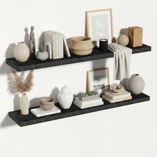 Vivelove Black Floating Shelves, 55 X 12 Inches by VIVELOVE