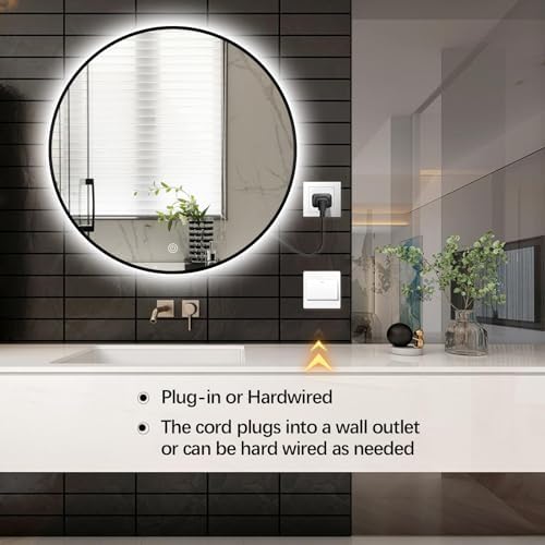 Niccy 32" Round LED Bathroom Backlit Mirror - Image 6