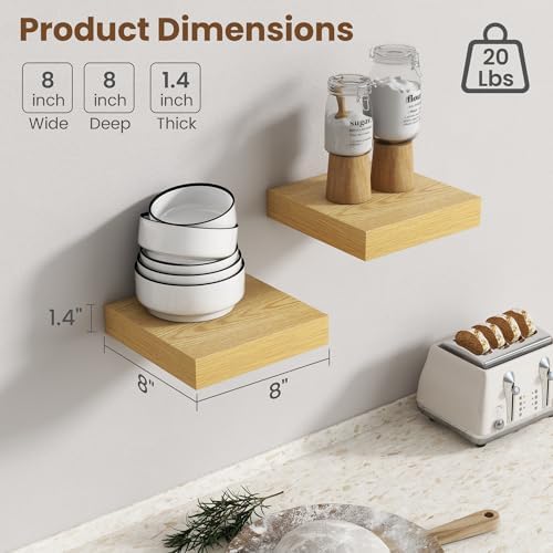 8 Inch Square Floating shelves for Wall, 8In Deep, Invisible Brackets - Image 3