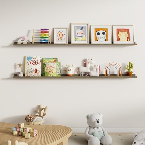 Dreamland Picture Ledge Shelf for Wall, Floating Shelves Set of 2, 72 inch Long - Image 5