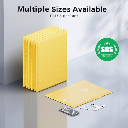 12 Pack Self-Adhesive Acoustic Panels, 2nd Generation Sound Absorbing Panel - Image 7