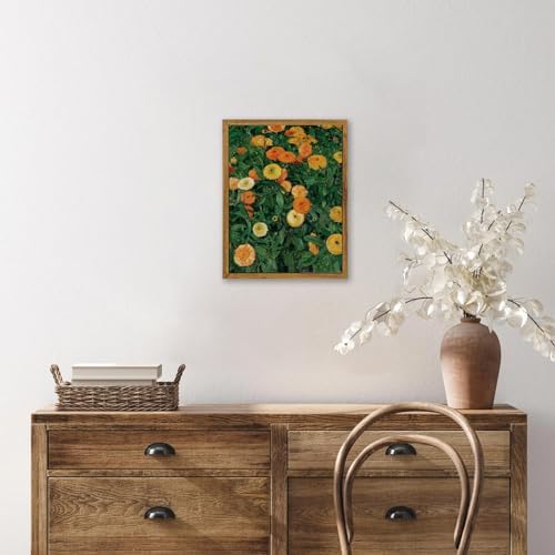 KBKBART Framed Canvas Wall Art, Colorful Marigold Flowers Painting Picture - Image 4