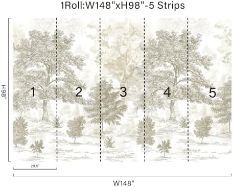 Zeeko Vintage Forest Wall Murals Peel and Stick 148" W x 98" H - Image 2