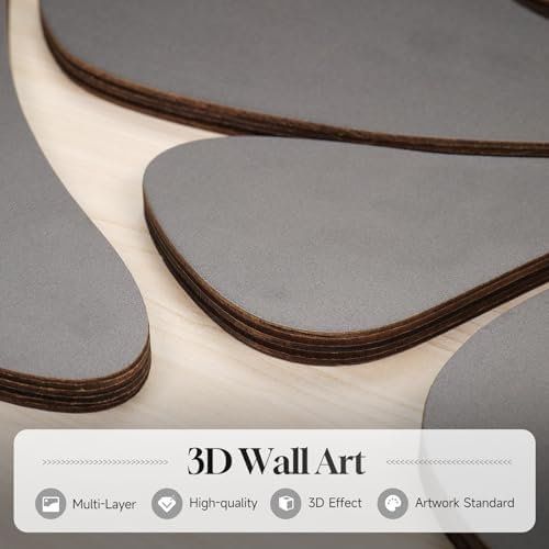 Large Framed Wood 3D Boho Black Floral Wall Art - Image 2