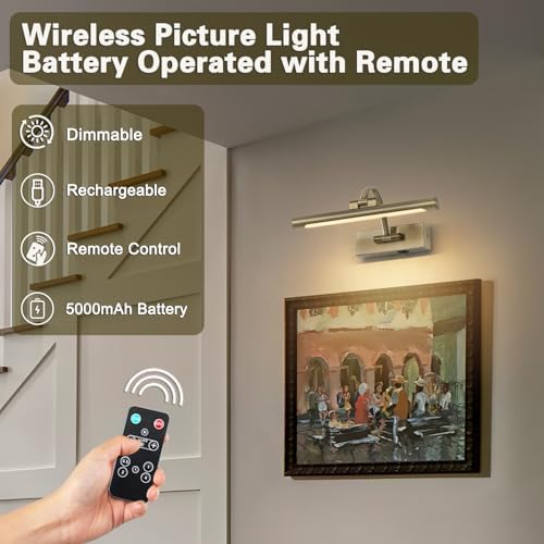 DESOOP Wireless Picture Lights Rechargeable Gallery Lighting Battery Picture - Image 6