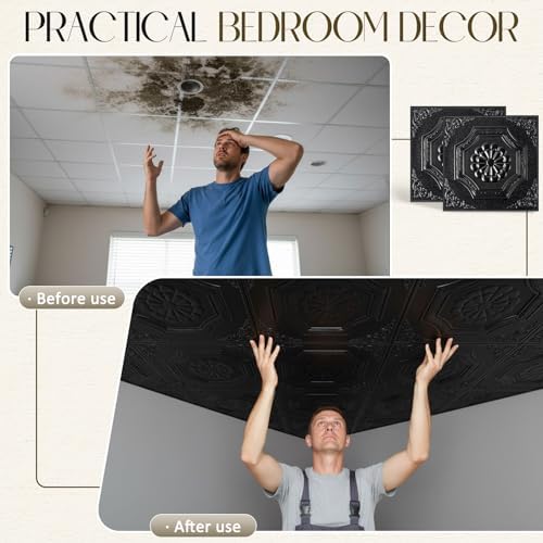Nuanchu 30 Pcs 13.8 x 13.8 Inch Ceiling Tiles Peel and Stick - Image 4