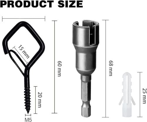 2.36IN Ceiling Screw Hooks for Hanging Plants, Safety Buckle - Image 2