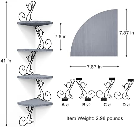 Alsonerbay 4-Tier Cat Shaped Corner Floating Shelf Wall Mount - Image 3