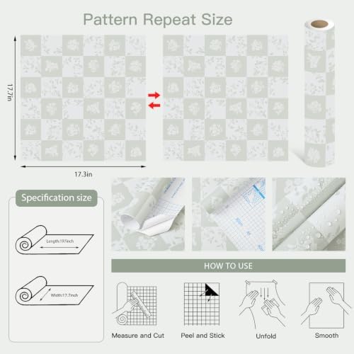 CiCiwind Contact Paper Checkered Peel and Stick Wallpaper Neutral Wallpaper - Image 5