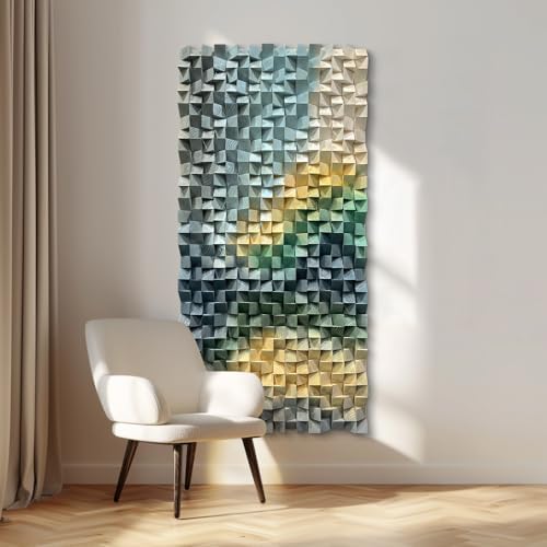 LIUZEYUE Wooden Wall Art, Layered Color Bands, Geometric Art - Image 6
