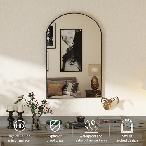 NEWBULIG 38"X30" Arched Bathroom Wall Mirror - Image 4