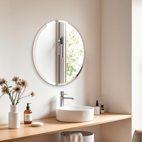 Frameless Round Wall Mirror: Modern Glass Mirror 15.8x15.8 inch - Image 5