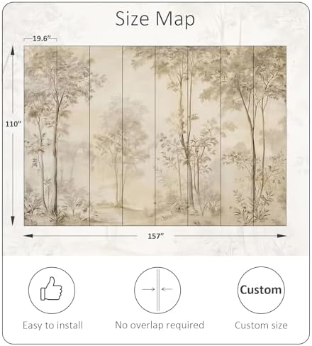 Bormia Beige Forest Peel and Stick Wallpaper Landscape Wall Murals - Image 3