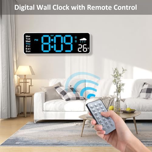 Digital Wall Clock, Digital Clock Large Display, Corded Alarm Clocks - Image 4