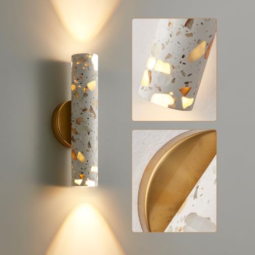 Terrazzo Wall Sconce, 12.6 Inch Up Down Wall Light, E26 Hardwired Indoor Wall - Image 6