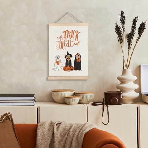 Supwhd Trick or Treat Halloween Ghost Dogs Pumpkin Wall Art - Image 2