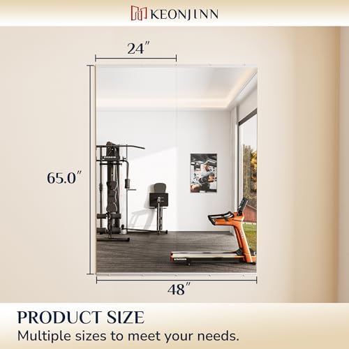 Keonjinn Home Gym Mirror 65"x24"x2PCS, Workout Mirrors - Image 2