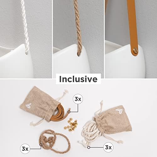 Kazai. Wall Planters -Ellie- | Hanging Ceramic Plant Pots 3 Pieces | Wall - Image 2